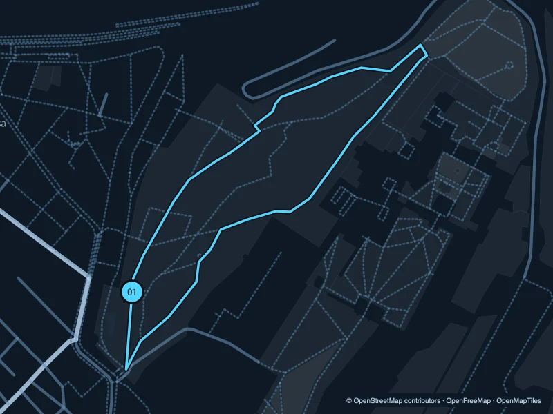 Map of the 1.4 km Gülhane Park run, with start and finish marked 01.